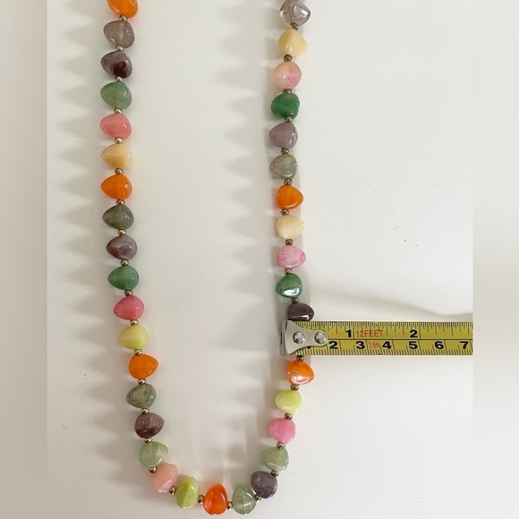 Multi-Colored Shiny Faux Stone (Plastic-like) Necklace - Picture 11 of 12